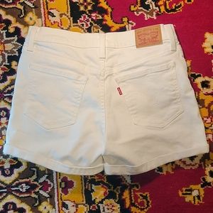Levi's White Distressed Shorts